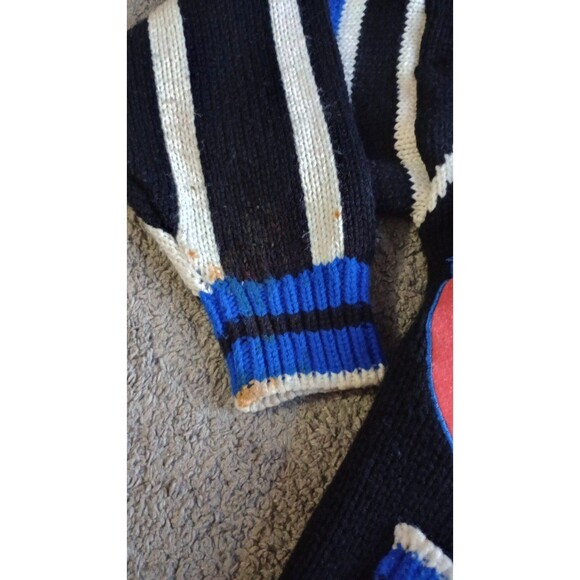 VTG Womens 80’s A’Milano Sweater Cardigan Motorcycle Colorful Boho Grunge Sz M - Picture 2 of 8